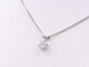 Pt900/Pt(X線Pt84%) ダイヤ 0.30ct ネックレス 2.6g